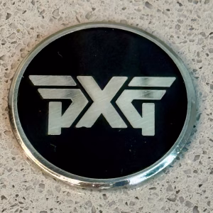 PXG Round PXG Logo Ball Marker – Black / Brushed Silver