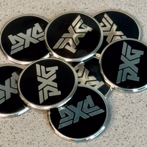 PXG Round PXG Logo Ball Marker – Black / Brushed Silver
