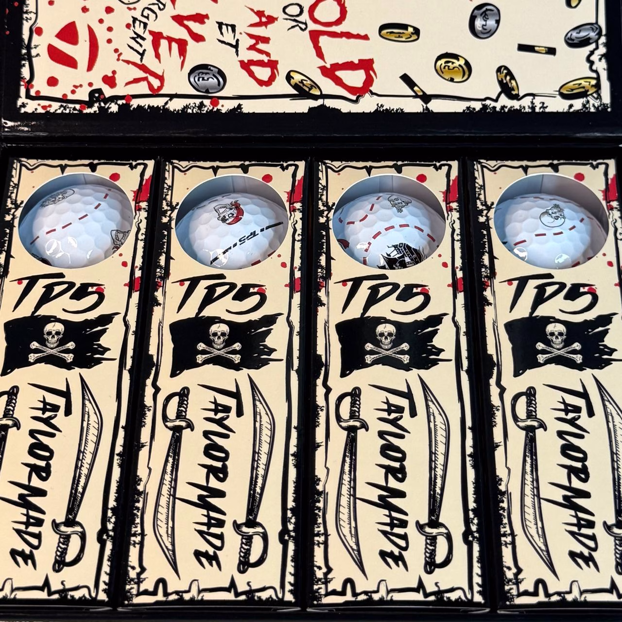 TaylorMade TP5 Pix “Treasure Map / Pirate” – Limited Edition Golf Balls (12) TaylorMade TP5 Pix “Treasure Map / Pirate” – Limited Edition Golf Balls (12)
