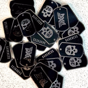 PXG “Darkness” Skull Ball Marker – Black (Dog Tag Style)