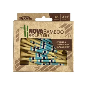 Nova Bamboo Tees - 3 1/4" - 45ct -Blue/White/Navy Stripe