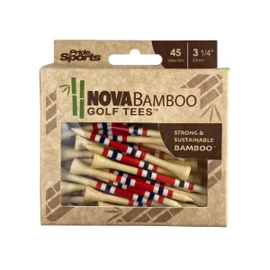 Nova Bamboo Tees - 3 1/4" - 45ct -Red/White/Blue Stripe