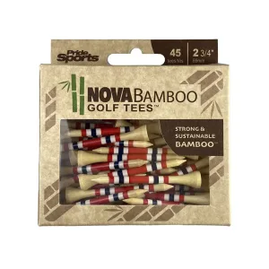 Nova Bamboo Tees - 2 3/4" - 45ct -Red/White/Blue Stripe