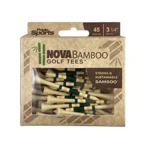 Nova Bamboo Tees - 3 1/4" - 45ct -White/Yellow/Green Stripe