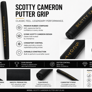Scotty Cameron Slim Putter Grip – Black and Gold